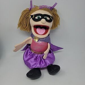 Superhero Peach Girl, Hand Puppet made by Silly Puppets 15”